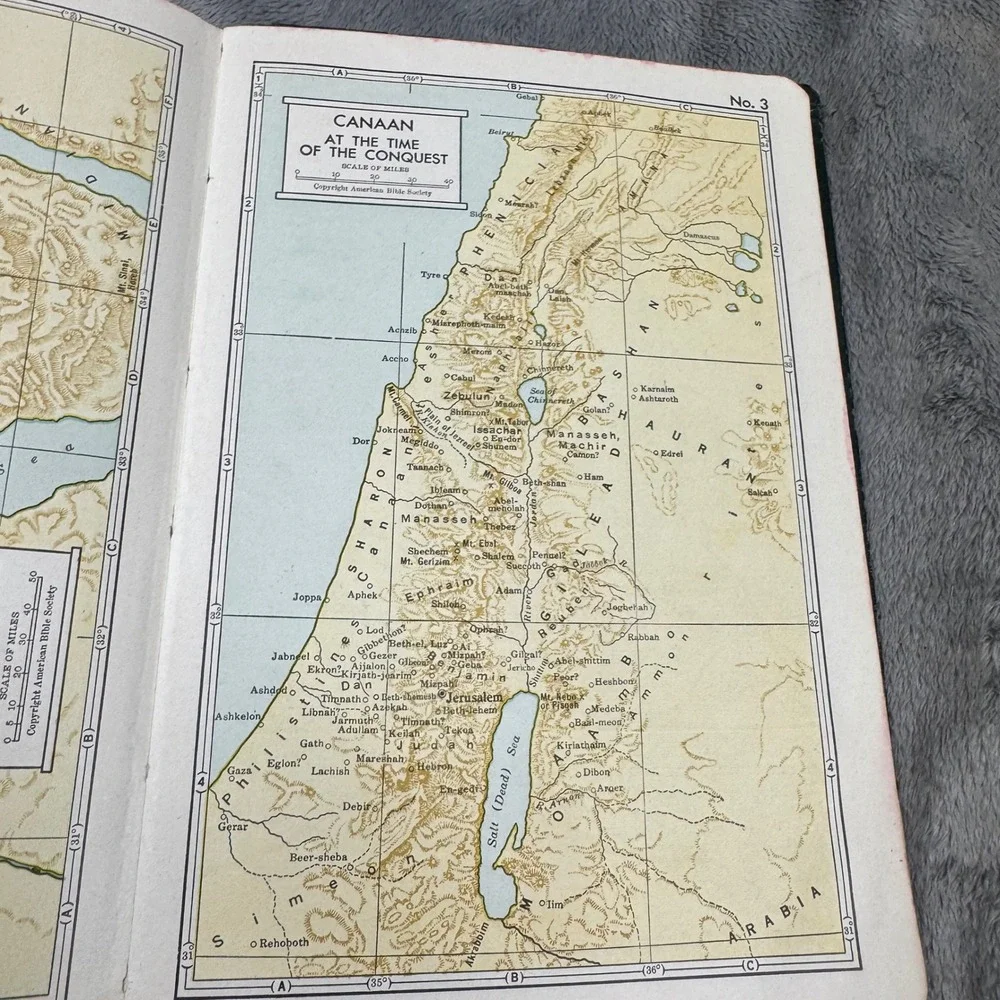 American Bible Society Holy Bible KJV 1950 Green Hardcover Fair Maps‎ 1951